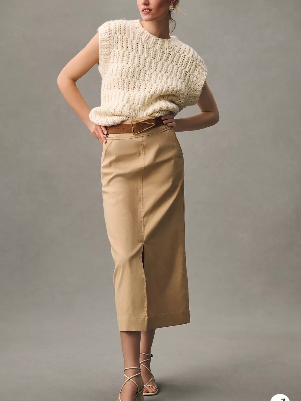 By Anthropologie Slim Column maxi linen blend skirt size 16